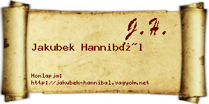 Jakubek Hannibál névjegykártya